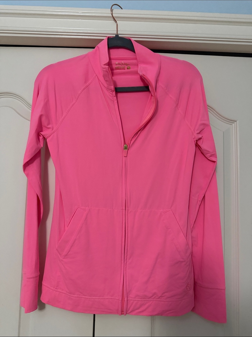 Lilly Pulitzer Bright Pink Full-Zip Bomber Jacket